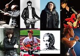 「BIG BEAT CARNIVAL "Rockin'Blues Parade"」出演者の一部。上段左から池畑潤二、鮎川誠、SION、土屋公平、下段左から浅井健一、奥田民生、イマイアキノブ、TOSHI-LOW。