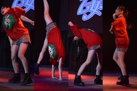 ユニット曲「NtoS」でアクロバットを披露する相原まり。