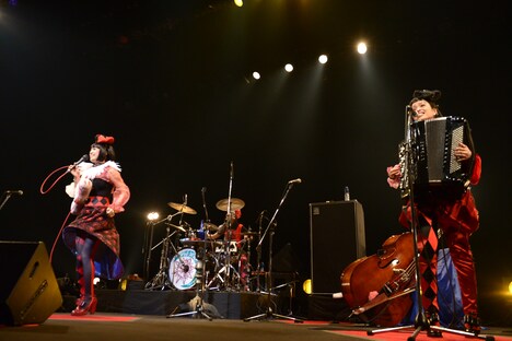 「チャラン・ポ・ランタンと崩壊バンド ツアー2015 "Shiwasu de Gowasu"」東京公演の様子。