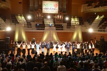 「Negicco Second Tour "The Music Band of Negicco" supported byサトウ食品」エンディングの様子。