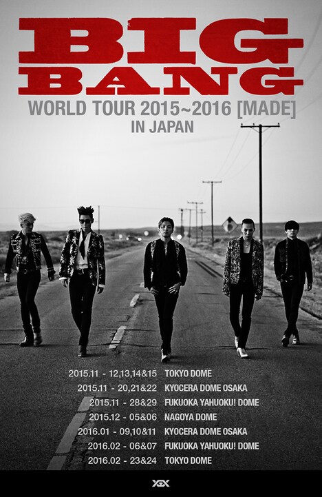 「BIGBANG WORLD TOUR 2015～2016 [MADE] IN JAPAN」告知ビジュアル