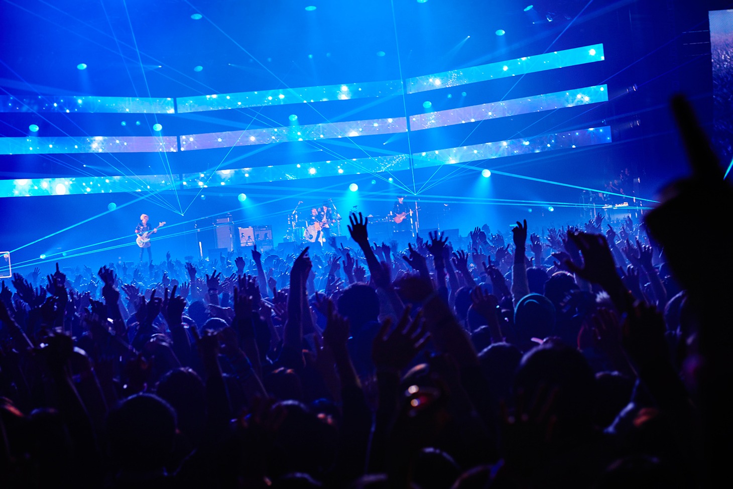「COUNTDOWN JAPAN 15/16」で「ray」を披露するBUMP OF CHICKEN。（Photo by Yoshiharu Ota）