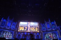 たこやきレインボー VS チームしゃちほこの結果発表の様子。