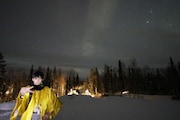 イエローナイフのオーロラとユースケ。