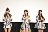 左から渡辺美優紀、山本彩、白間美瑠。