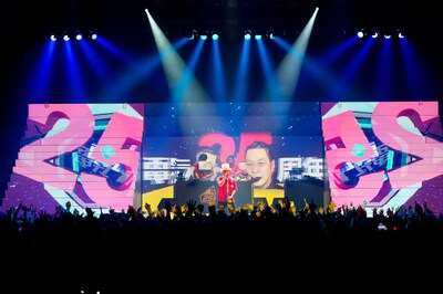 「電気グルーヴ25周年記念ツアー“塗糞祭”」のワンシーン。