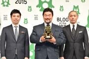 左よりサイバーエージェント代表取締役・藤田晋氏、佐々木健介、市川海老蔵。