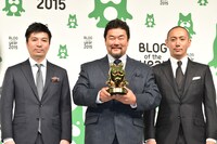 左よりサイバーエージェント代表取締役・藤田晋氏、佐々木健介、市川海老蔵。