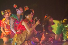 第5期生オーディション開催の発表に驚く山本彩。 (c)NMB48