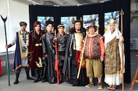 「GOKU」囲み取材の様子。左より土屋佑壱、佐々木喜英、大沢逸美、