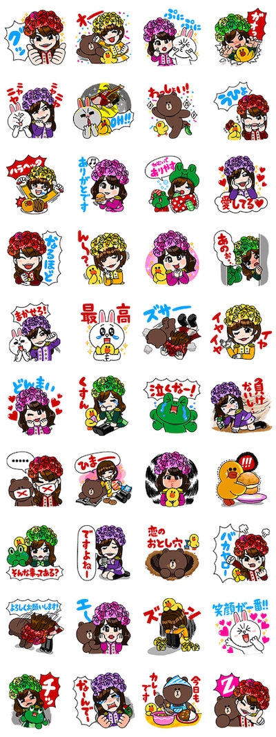 LINEキャラクター×ももいろクローバーZコラボスタンプサンプル画像