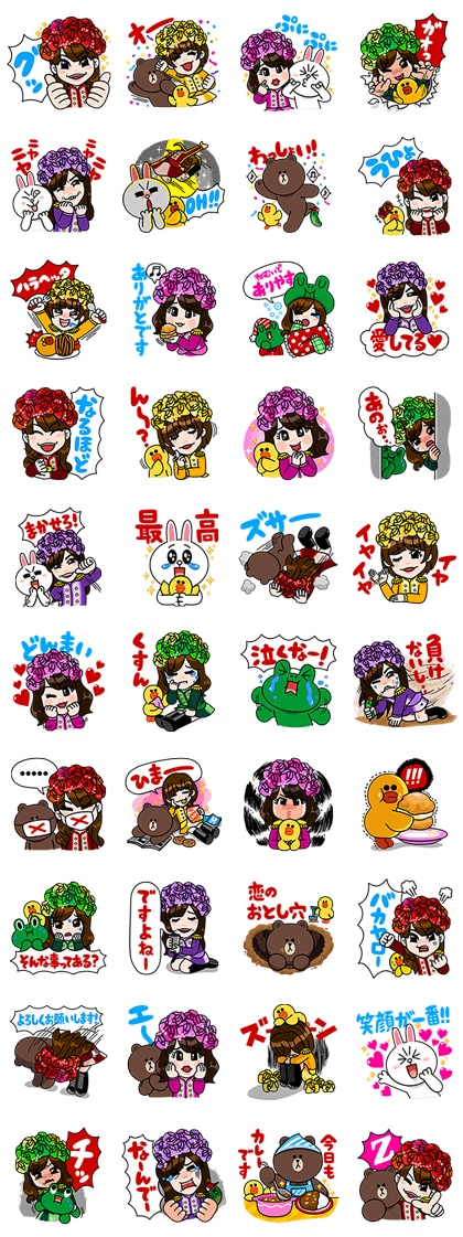 LINEキャラクター×ももいろクローバーZコラボスタンプサンプル画像