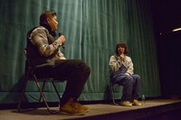 銀杏BOYZ「愛地獄」先行上映会舞台挨拶の様子。