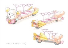 「映画プリパラ み～んなのあこがれ♪レッツゴー☆プリパリ」登場メカのラフデザイン。