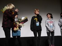 映画「リリカルスクールの未知との遭遇」舞台挨拶の様子。（写真提供：キングレコード）