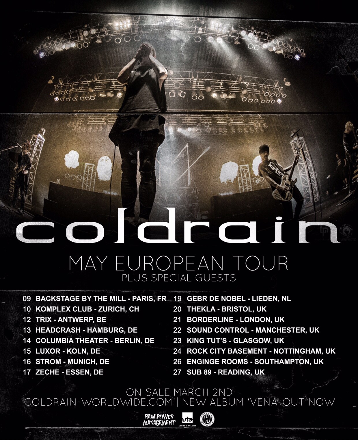 coldrain、5月に欧州ヘッドライナーツアー