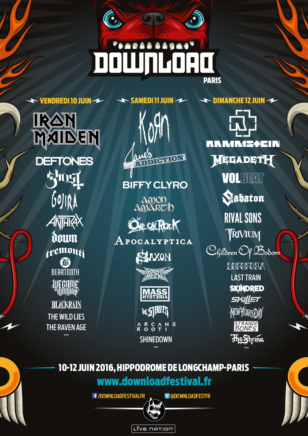 「Download Festival Paris 2016」出演者