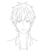 アニメ「虹色デイズ」に登場するeyeronの線画。