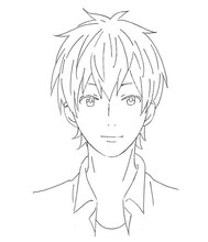 アニメ「虹色デイズ」に登場するeyeronの線画。