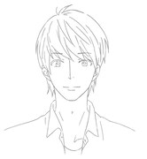 アニメ「虹色デイズ」に登場するmattyの線画。