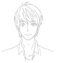 アニメ「虹色デイズ」に登場するmattyの線画。