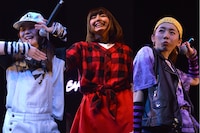 Especiaを卒業した三ノ宮ちか、脇田もなり、三瀬ちひろ（左から）。