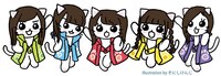 アニメ「ねこねこ日本史」のオープニングに登場するチームしゃちねこ。