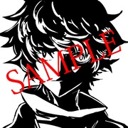 焚吐「ふたりの秒針」特典ステッカーのデザイン例。