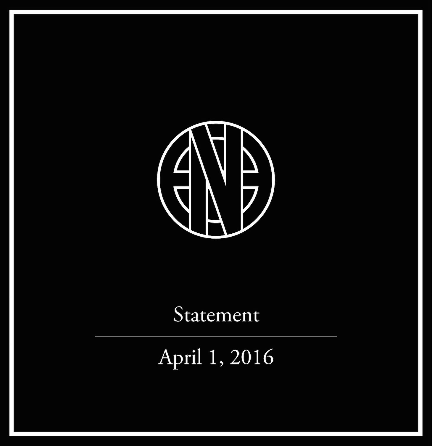 envyによる2016年4月1日付けのステートメントビジュアル。