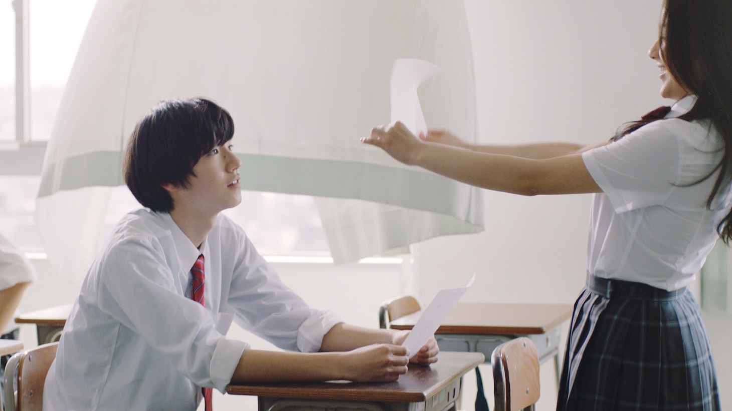 「進研ゼミプラス」CMのワンシーン。