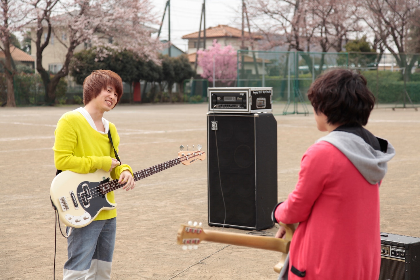 「ランアンドラン」MVのメイキング写真。