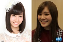左から柴田阿弥（SKE48）、込山榛香（AKB48）。