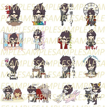 Sound HorizonのLINEスタンプ「SHK ～Revoと愉快な仲間たち～」見本。