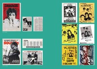 PLASTICSが表紙を飾った米英の音楽誌と海外公演のフライヤー。