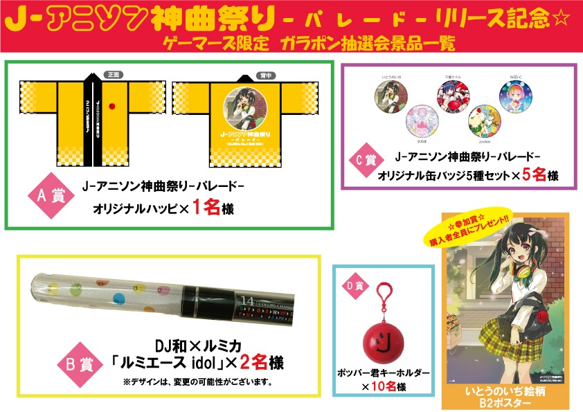 イベントの抽選会でプレゼントされる景品。