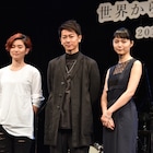 佐藤健&宮崎あおい「せか猫」試写会に登場、HARUHI生歌に「感動しました」