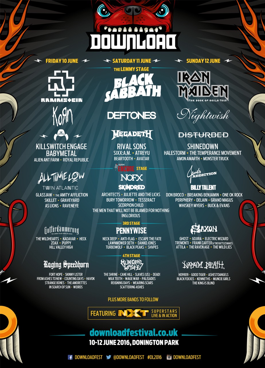 「DOWNLOAD FESTIVAL UK」フライヤービジュアル