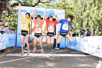 ゴールした直後のTeam running alien。