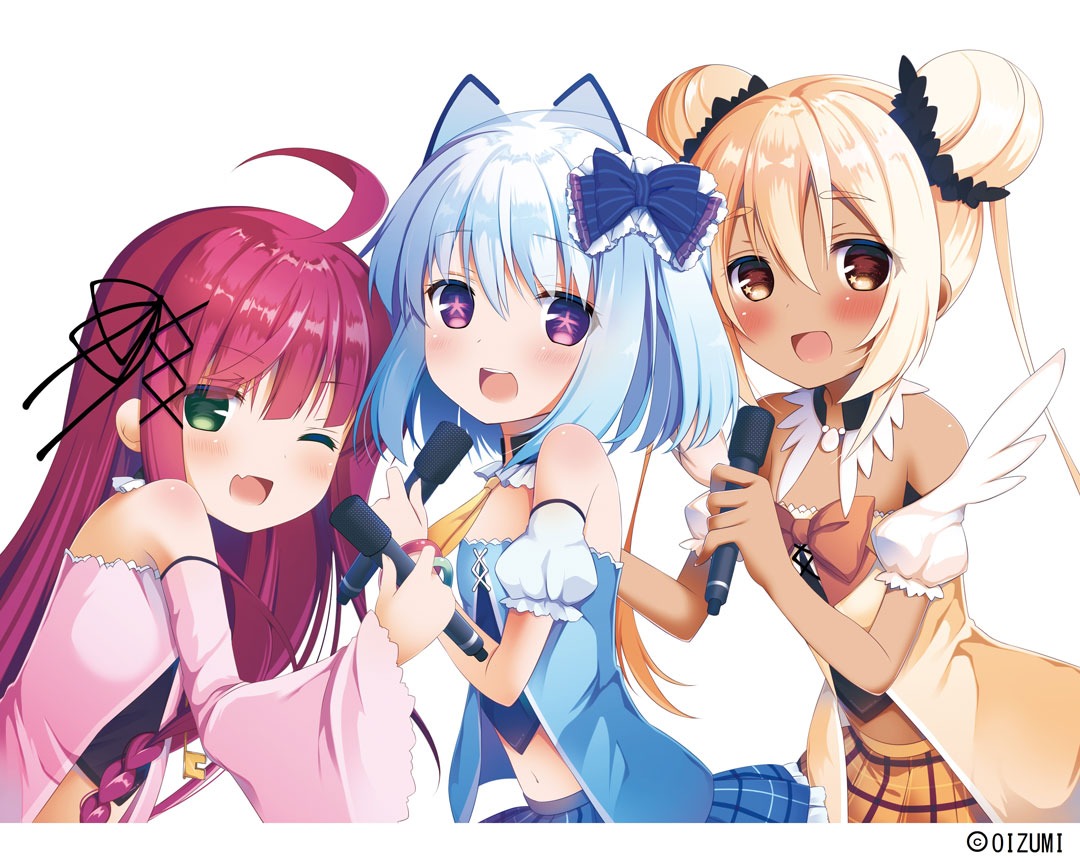 左からミリオ、1000ちゃん、プリマ。(c) OIZUMI