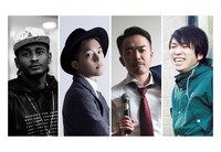 左からACE、KEN THE 390、晋平太、「戦極MCBATTLE」主催のMC正社員。