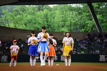 中山莉子投手のピッチング。