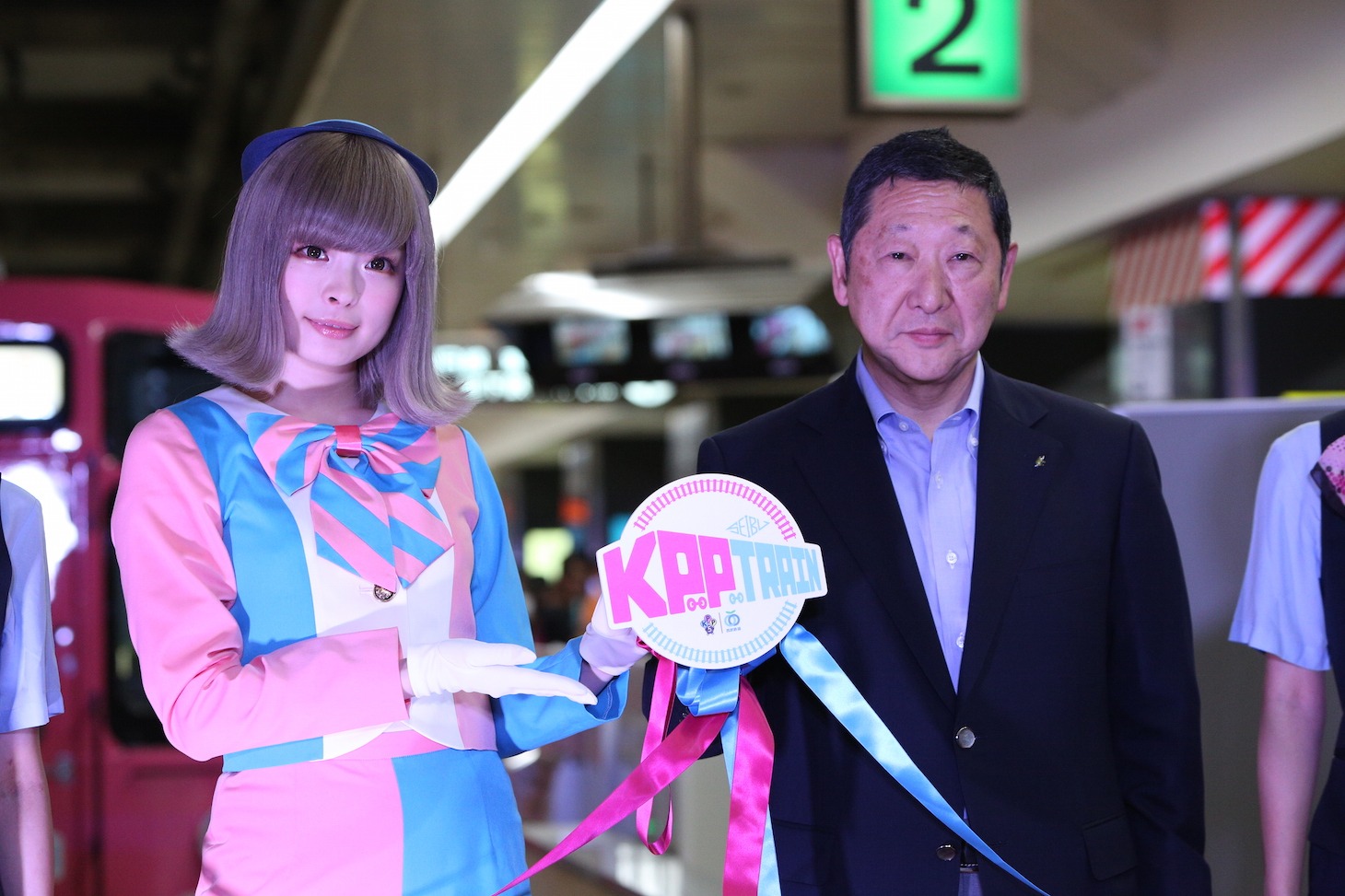 「KPP TRAIN」出発セレモニーの様子。（撮影：中河原理英）