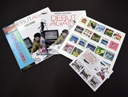 大滝詠一「DEBUT AGAIN」のジャケット2種と内袋、特製ステッカー。