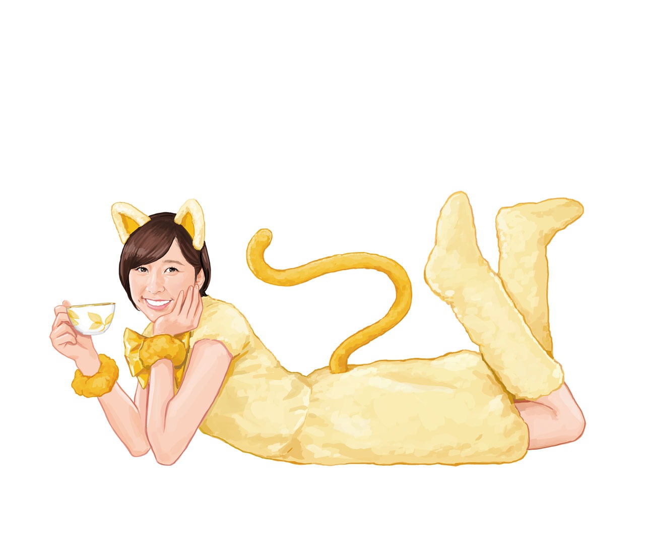 玉井詩織のねこクロイラスト。