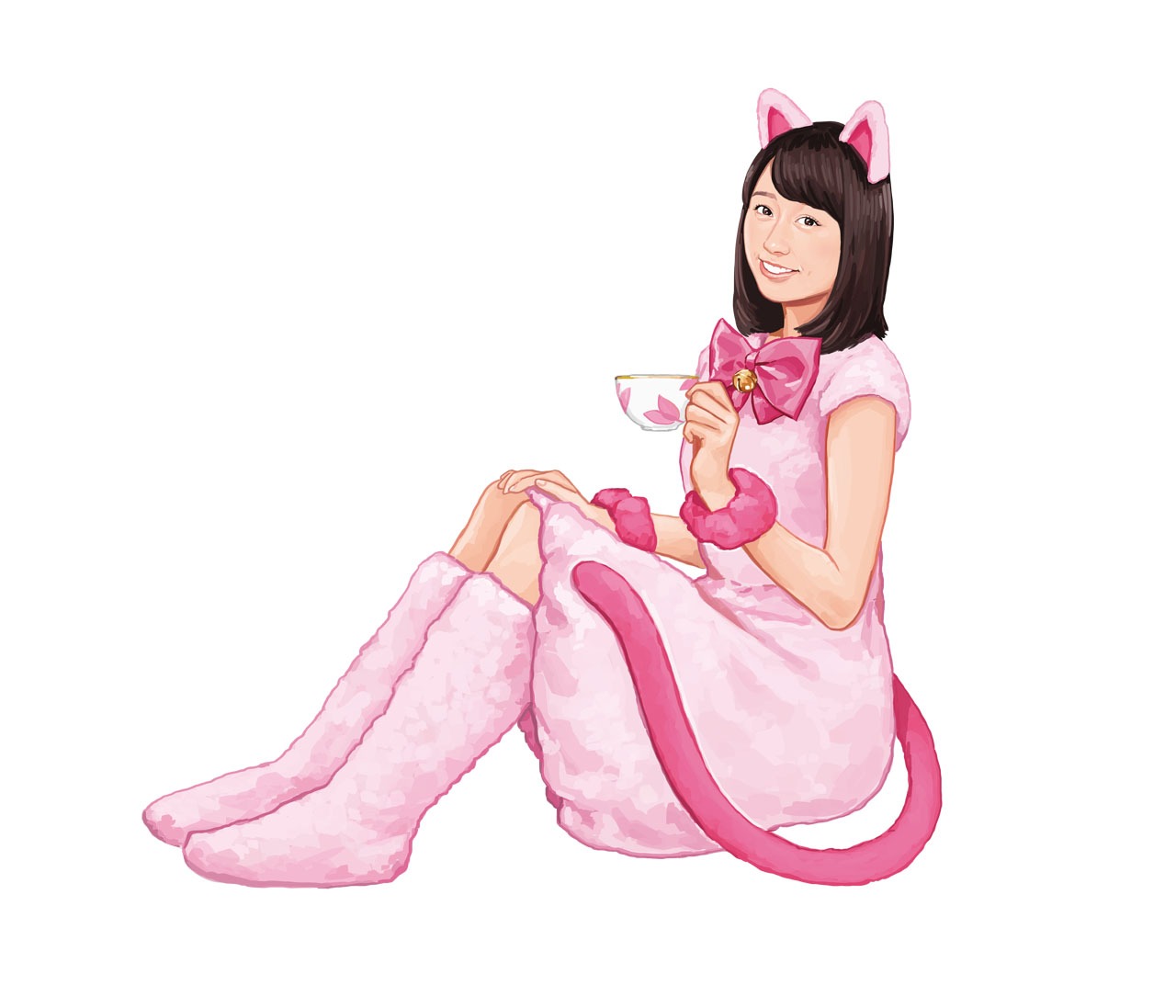 佐々木彩夏のねこクロイラスト。