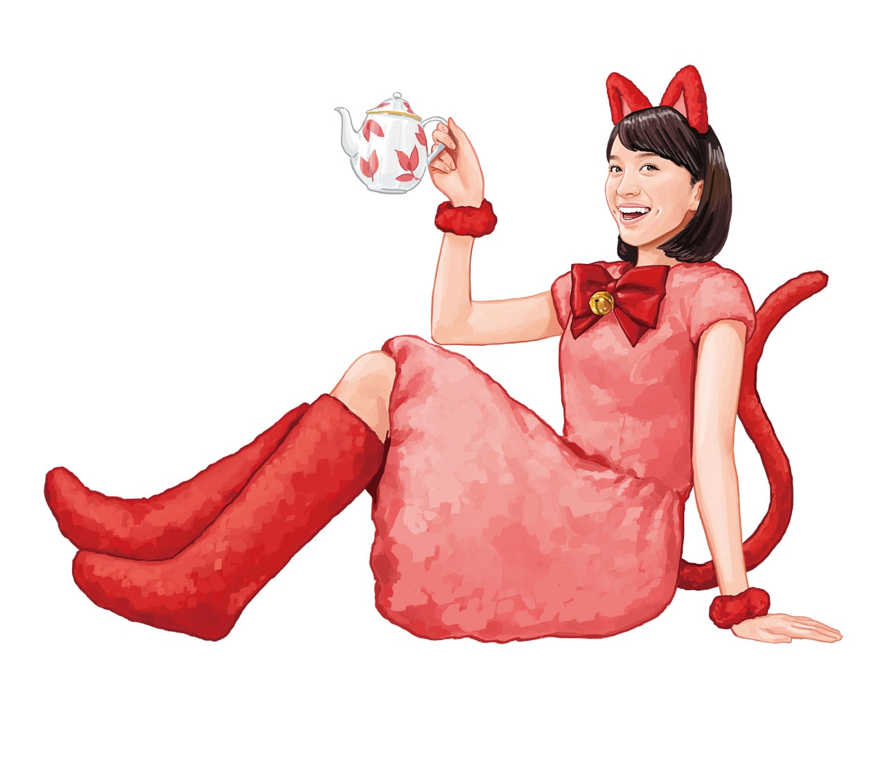 百田夏菜子のねこクロイラスト。