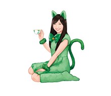 有安杏果のねこクロイラスト。