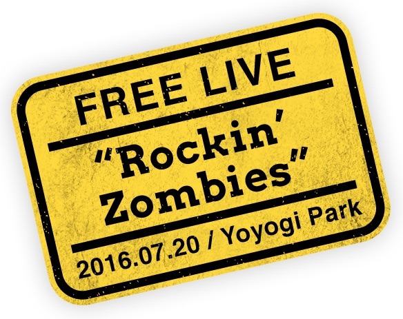 「THE BAWDIES × go!go!vanillas Free Live "Rockin' Zombies" supported by au」ロゴ