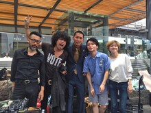 左から沖野修也、佐藤タイジ、中田亮、奥田愛基、玉井夕海。