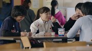 明治企業CM「POWER! ひとくちの力 登坂絵莉選手篇」のワンシーン。